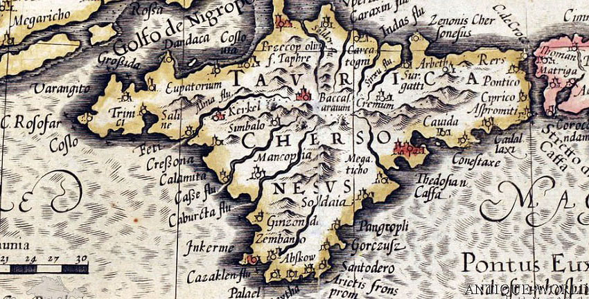 Старая карта Крыма