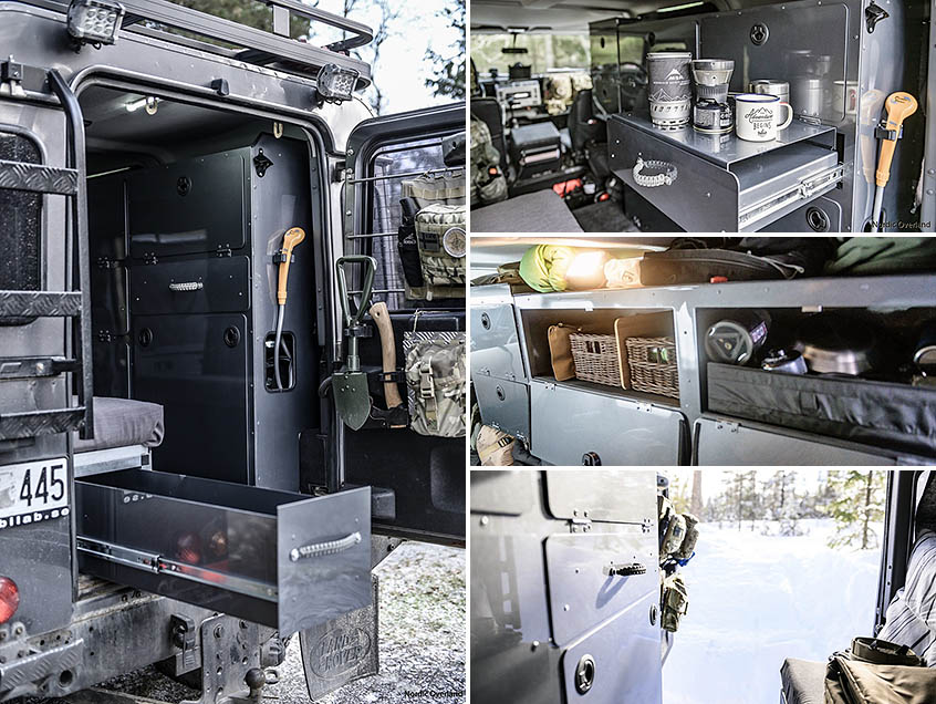 Lightweight Camper Interior System lдля Land Rover Defender 110 от Nordic Overland Adventure and Arts