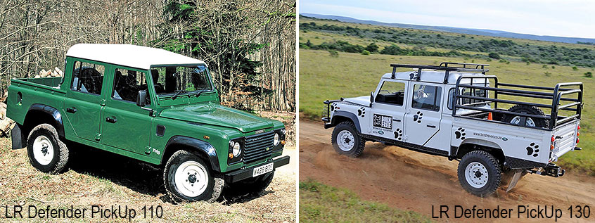 Пикапы Land Rover Defender 110 и 130 прошлых поколений