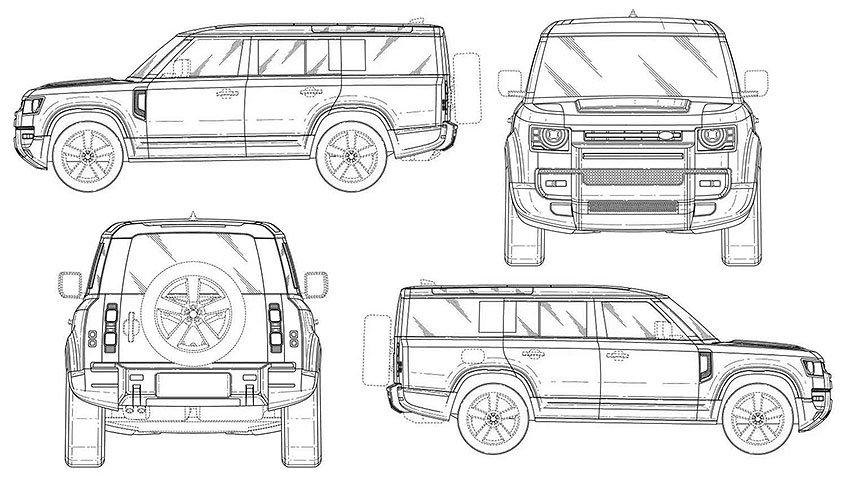 Land Rover получил патент в США на Defender 130 