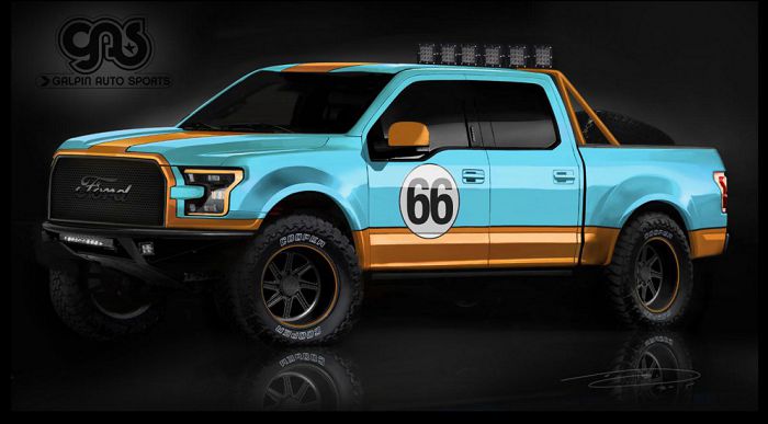 Тюнинг-ателье Galpin Auto Sports выкрасило свой F-150 в цвета гоночной команды Gulf Racing